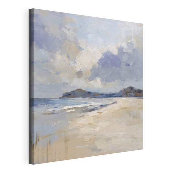 Plage de sable avec les montagnes au loin Tableaux Plage de sable avec les montagnes au loin