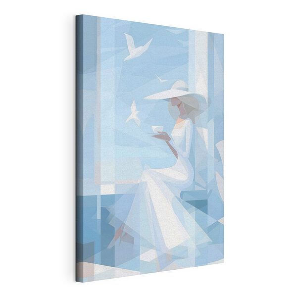 Tableaux Une femme en robe blanche