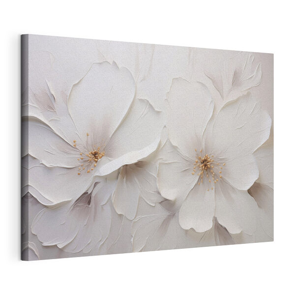 Composition florale blanche sur un mur Tableaux Composition florale blanche sur un mur