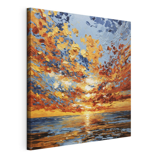 Peinture représentant un coucher de soleil sur l'eau Tableaux Peinture représentant un coucher de soleil sur l'eau