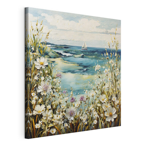 Peinture représentant des fleurs et un plan d'eau Tableaux Peinture représentant des fleurs et un plan d'eau