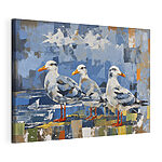 Tableaux Groupe d'oiseaux perchés sur un rocher