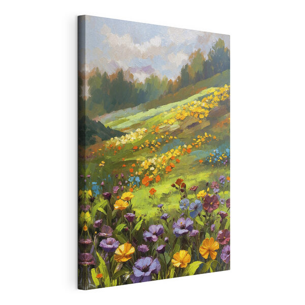 Peinture représentant un champ de fleurs Tableaux Peinture représentant un champ de fleurs