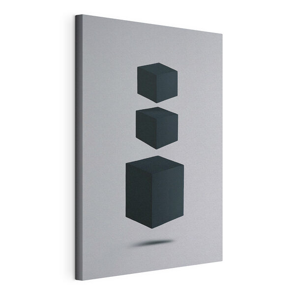 Des cubes noirs sur fond blanc Tableaux Des cubes noirs sur fond blanc