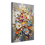 Tableaux Peinture représentant des fleurs sur un fond gris