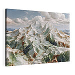 Tableaux Une montagne enneigée avec des nuages dans le ciel