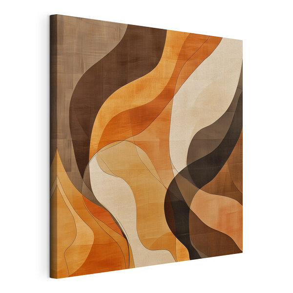 Motif ondulé marron et blanc Tableaux Motif ondulé marron et blanc