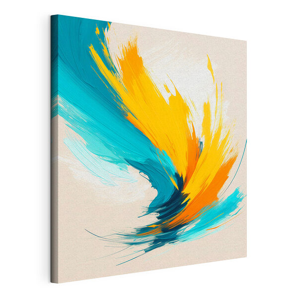 Tourbillons de peinture bleue et jaune Tableaux Tourbillons de peinture bleue et jaune