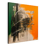 Tableaux Peinture aux couleurs vert, orange et noir