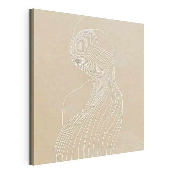 Dessin au trait blanc représentant une femme Tableaux Dessin au trait blanc représentant une femme