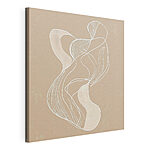 Tableaux Dessin au trait blanc sur fond beige clair