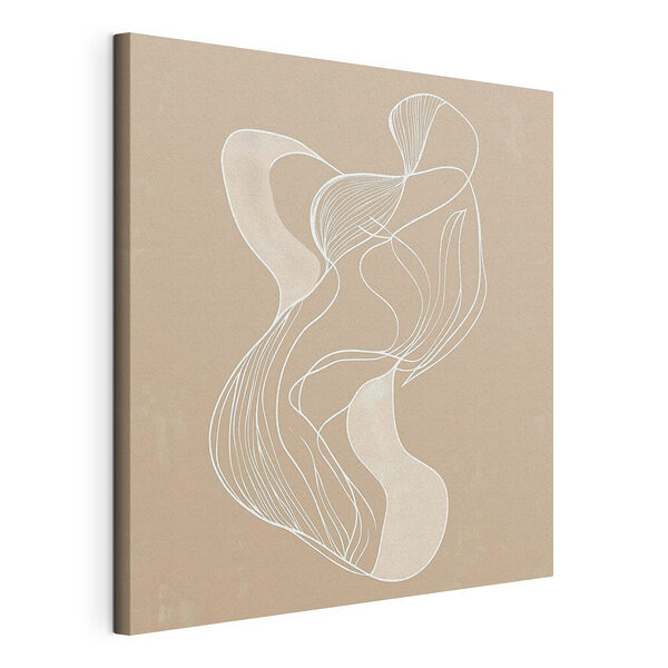 Dessin au trait blanc sur fond beige clair Tableaux Dessin au trait blanc sur fond beige clair
