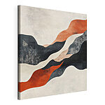 Tableaux Vagues noires, orange et blanches