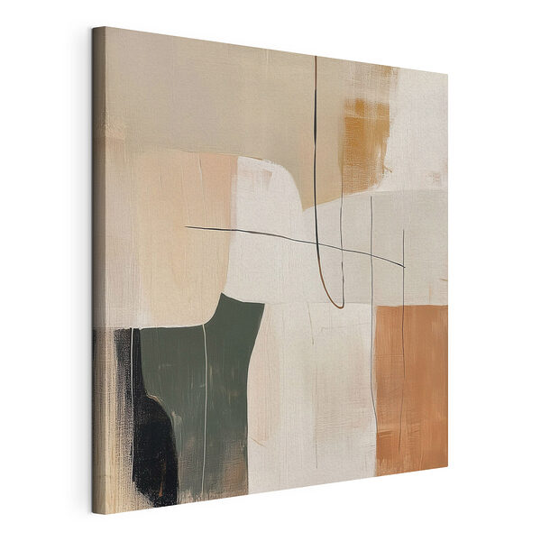 Tableau représentant une œuvre d'art blanche et marron Tableaux Tableau représentant une œuvre d'art blanche et marron
