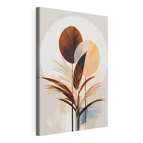 Plante avec des feuilles et des cercles Tableaux Plante avec des feuilles et des cercles