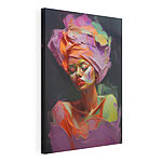 Tableaux Femme portant un tissu coloré sur la tête