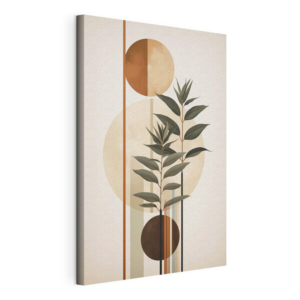 Plante avec des feuilles et des cercles Tableaux Plante avec des feuilles et des cercles