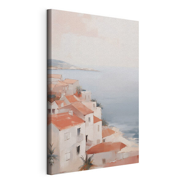 Aquarelle représentant une ville au bord de la mer Tableaux Aquarelle représentant une ville au bord de la mer