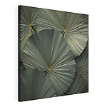 Tableaux Ensemble de grandes feuilles vertes
