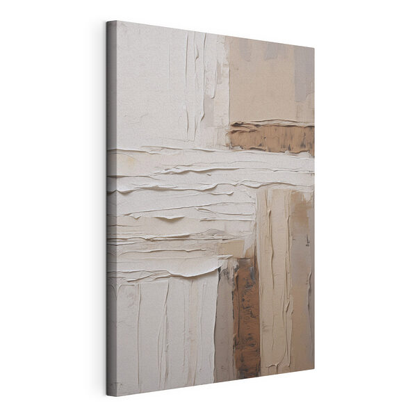 Œuvre d'art blanche et marron Tableaux Œuvre d'art blanche et marron