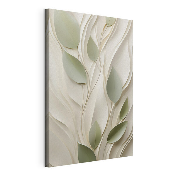 Tableaux Tableaux Découpe en papier blanc et vert avec des feuilles (UGS : s48985)
