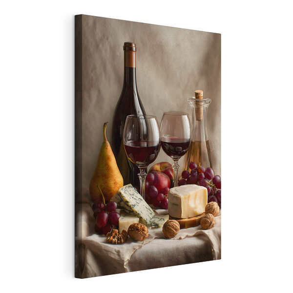 Une bouteille de vin et des verres à vin Tableaux Une bouteille de vin et des verres à vin