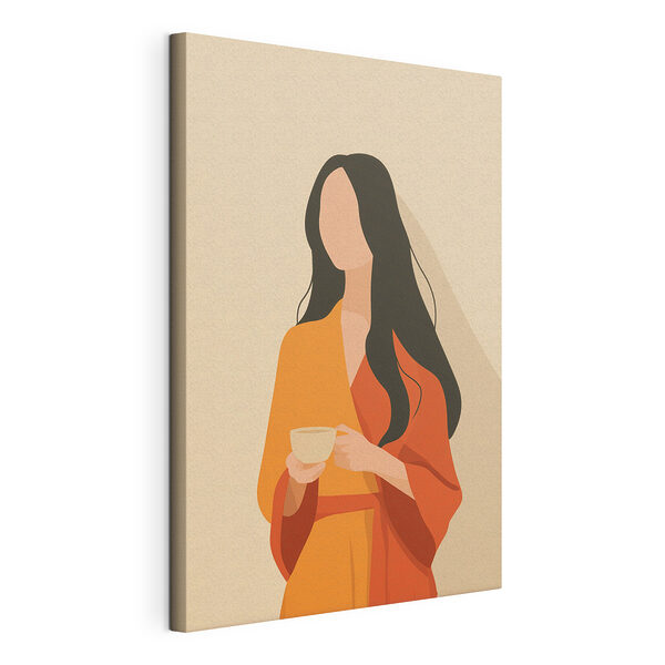 Femme tenant une tasse Tableaux Femme tenant une tasse