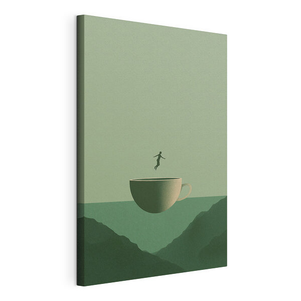 Une personne qui saute dans une tasse Tableaux Une personne qui saute dans une tasse