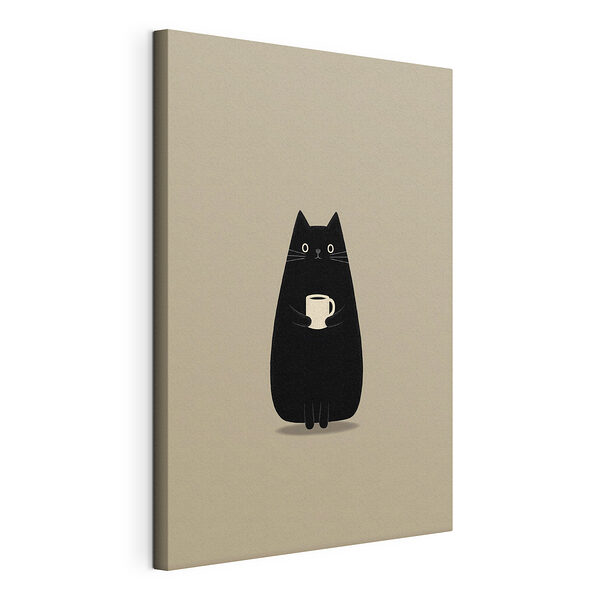 Chat tenant une tasse Tableaux Chat tenant une tasse