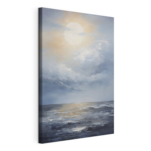 La lune au-dessus d'un paysage enneigé Tableaux La lune au-dessus d'un paysage enneigé
