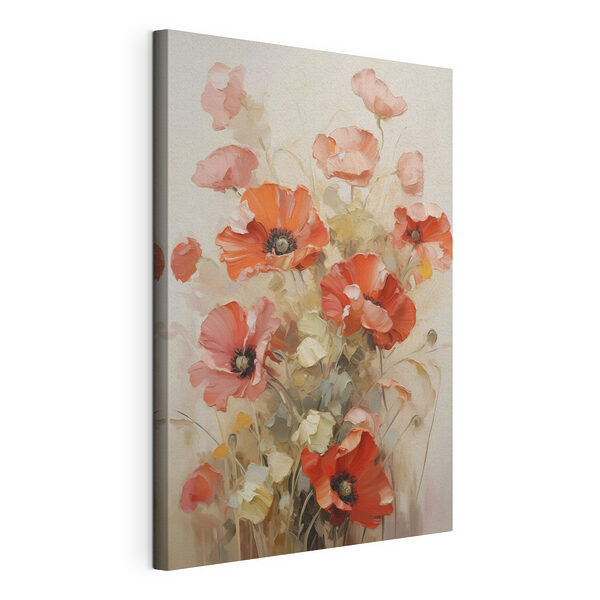 Peinture représentant des fleurs sur un fond blanc Tableaux Peinture représentant des fleurs sur un fond blanc