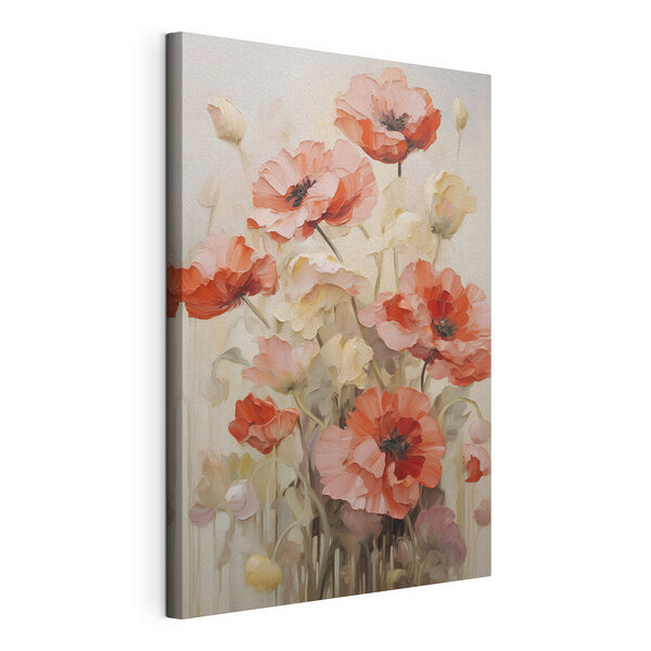 Peinture représentant des fleurs sur un fond blanc Tableaux Peinture représentant des fleurs sur un fond blanc