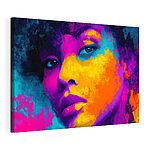 Tableaux Visage de femme peint de couleurs vives