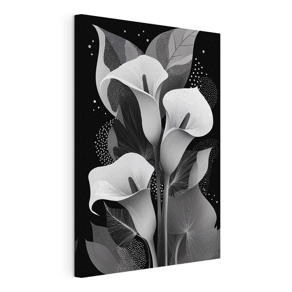 Tableaux Motif floral élégant dans des tons monochromes