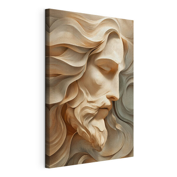 Sculpture sur bois représentant le visage d'un homme Tableaux Sculpture sur bois représentant le visage d'un homme