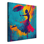 Tableaux Une femme en robe tenant un parapluie