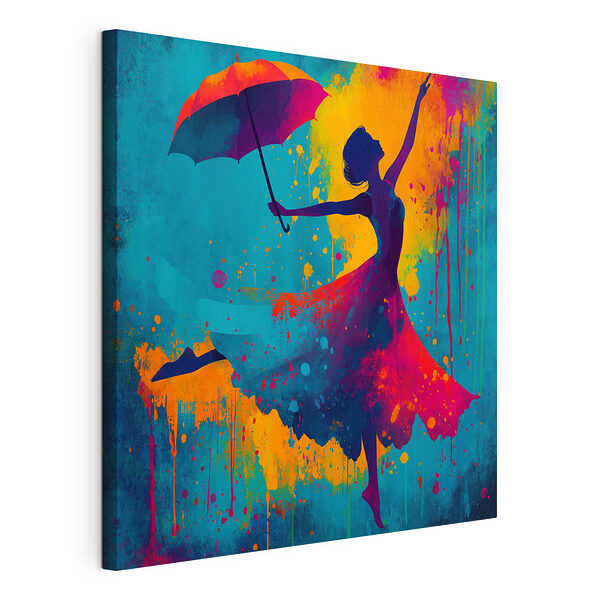 Une femme en robe tenant un parapluie Tableaux Une femme en robe tenant un parapluie