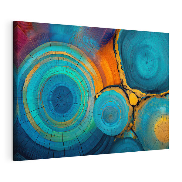 Motifs concentriques colorés dans le bois Tableaux Motifs concentriques colorés dans le bois