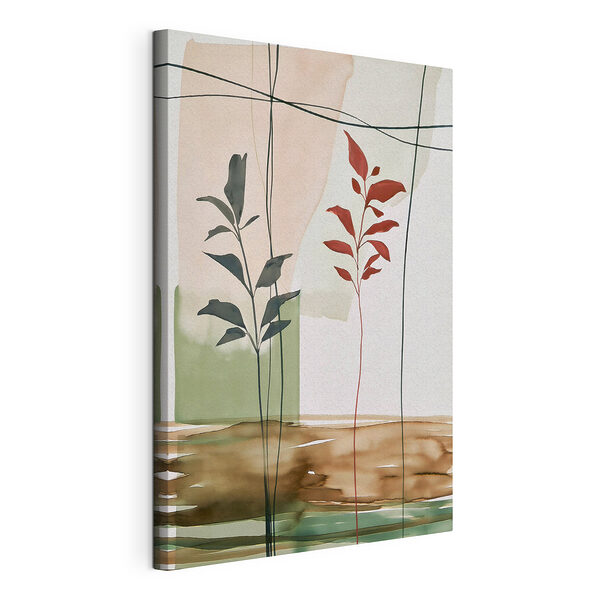 Peinture représentant des feuilles et une plante Tableaux Peinture représentant des feuilles et une plante