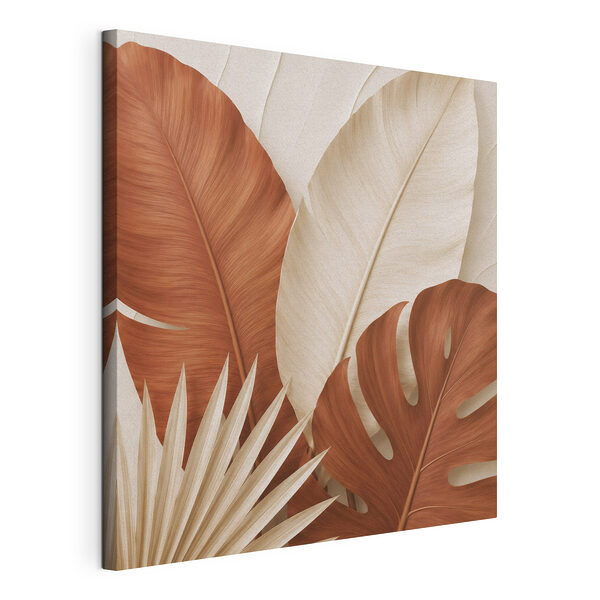 Tableaux Ensemble de feuilles brunes et blanches