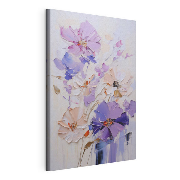 Peinture représentant des fleurs sur un fond blanc Tableaux Peinture représentant des fleurs sur un fond blanc