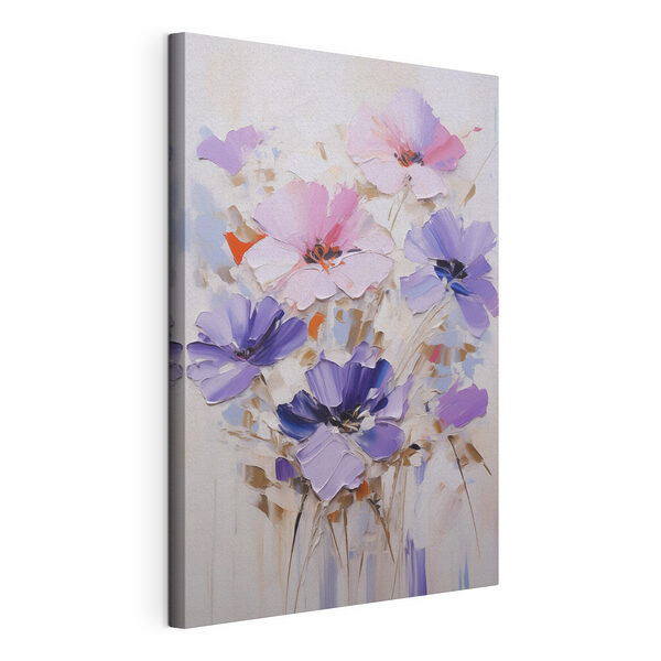 Peinture représentant des fleurs sur un fond blanc Tableaux Peinture représentant des fleurs sur un fond blanc