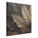 Tableaux Ensemble de feuilles brunes et noires