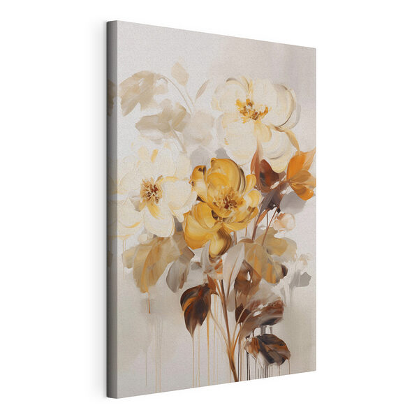 Peinture représentant des fleurs sur un fond blanc Tableaux Peinture représentant des fleurs sur un fond blanc