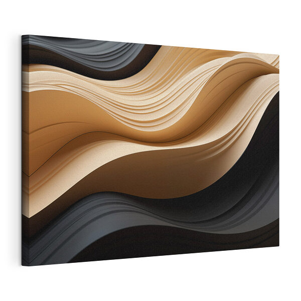 Lignes ondulées noires et fauves Tableaux Lignes ondulées noires et fauves