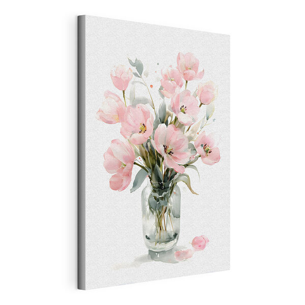 Aquarelle représentant des fleurs dans un vase en verre Tableaux Aquarelle représentant des fleurs dans un vase en verre