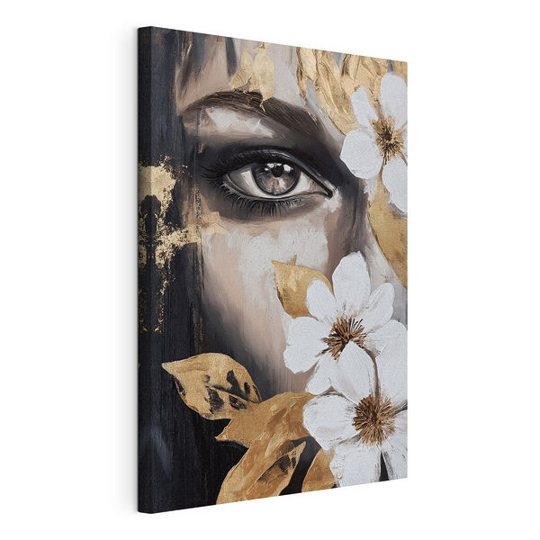 Tableau représentant l'œil d'une femme et des fleurs Tableaux Tableau représentant l'œil d'une femme et des fleurs
