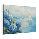 Tableaux Peinture représentant des fleurs et des voiliers sur l'eau