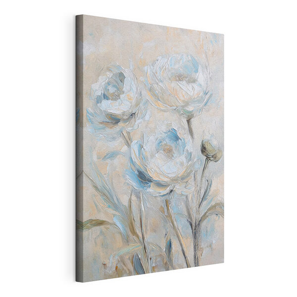 Peinture représentant des fleurs sur un fond blanc Tableaux Peinture représentant des fleurs sur un fond blanc