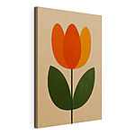 Tableaux Fleur aux feuilles orange et vertes